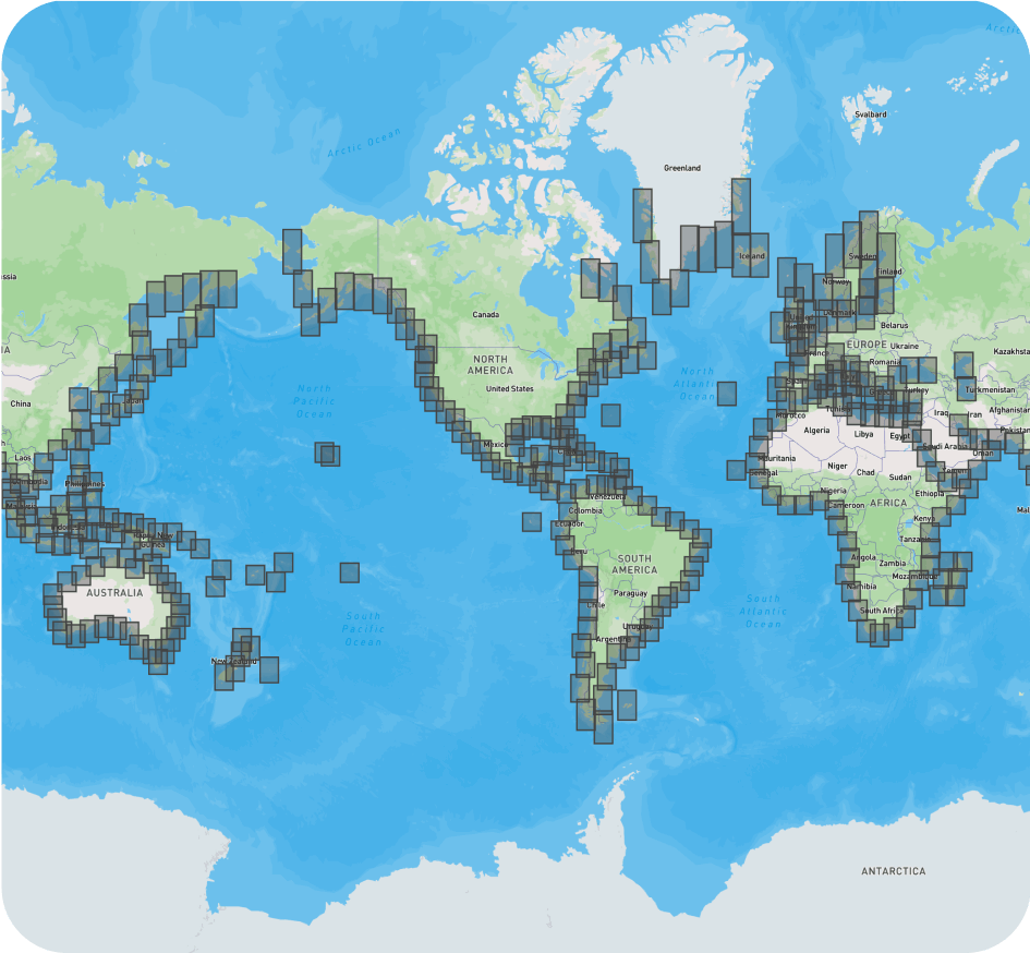 PredictWind Coastlines Map